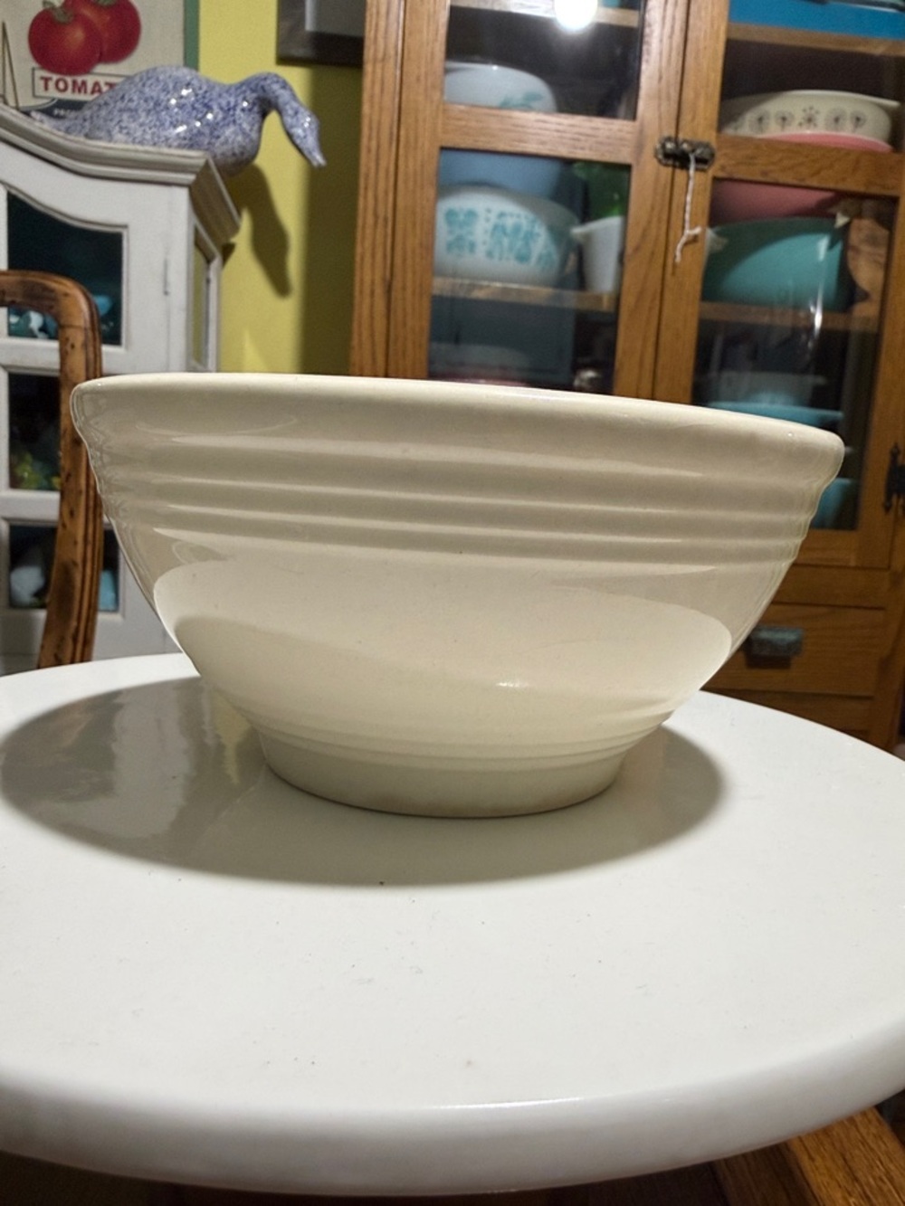 Uncommon vintage Royal Bakewell mixing bowl stones Germany Golden dawn